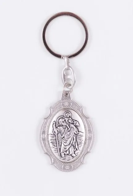 Dewocjonalia - Breloczek do kluczy metalowy św. Krzysztof KC256A dla kierowcy do samochodu - sklep chrześcijański - pamiątki religijne, breloczki, figurki