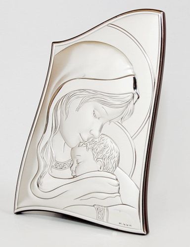 Obrazek srebrny Maryja z Dzieciątkiem e-religijne.pl