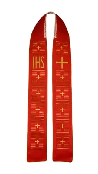 Stuła czerwona haftowana 4-186-2 e-religijne.pl