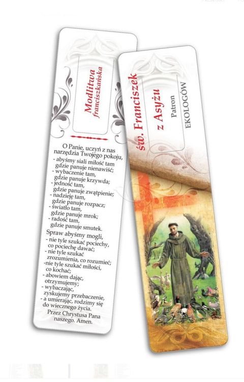 Zakładka do książki - Święty Franciszek księgarnia chrześcijańska sklep dewocjonalia