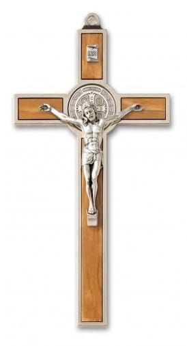 Krzyż św. Benedykta wiszący 18,5 cm jasny brąz (SR) e-religijne.pl