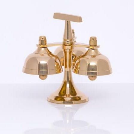 Dzwonki mosiężne dla ministrantów 78609 potrójne artykuły liturgiczne sklep detal hurt. e-religijne.pl