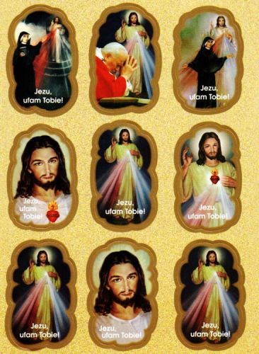 Religijne naklejki Jezu ufam Tobie naklejki religijne, sklep chrześcijański e-religijne.pl, pomoce duszpasterskie na katechezę.