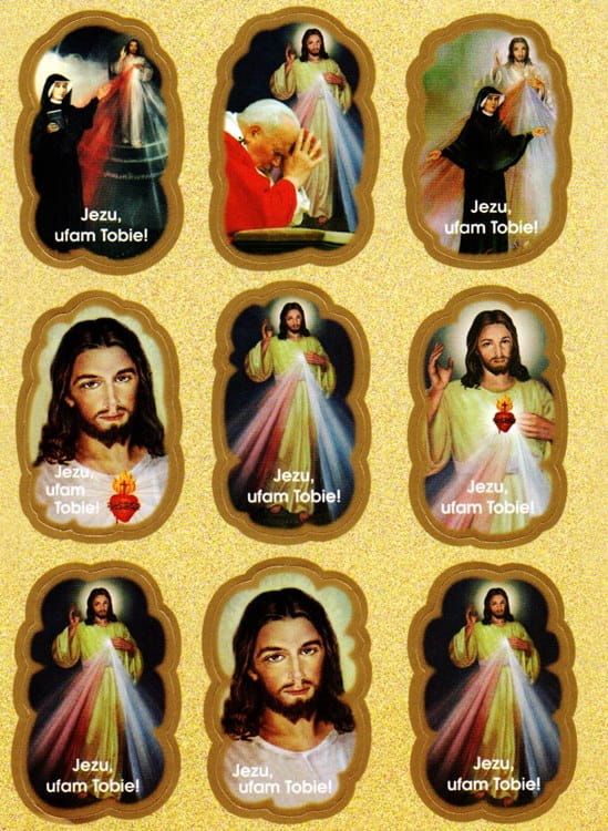 Religijne naklejki Jezu ufam Tobie naklejki religijne, sklep chrześcijański e-religijne.pl, pomoce duszpasterskie na katechezę.
