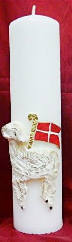 Świeca wielkanocna - Baranek - aplikacja woskowa 30 cm e-religijne.pl