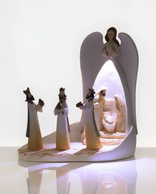 Szopka Bożonarodzeniowa podświetlana KWA16163 sklep chrześcijański - figurki świąteczne - ozdoby