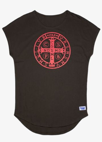 ODZIEŻ CHRZEŚCIJAŃSKA: Chrześcijańska tunika dla kobiet z krzyżem św. Benedykta (B) - DLA EWANGELIZACJI - największy wybór koszulek, bluz, czapek różnych producentów chrześcijańskich - sklep e-religijne.pl