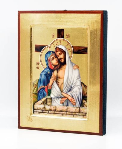 Ikona grecka ZŁOŻENIE PANA JEZUSA DO GROBU 18 x 24 sklep z ikonami z Grecji