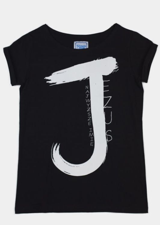 MODA CHRZEŚCIJAŃSKA: Religijna koszulka damska z nadrukiem Jezus najwyższe Imię - SKLEP CHRZEŚCIJAŃSKI e-religijne.pl