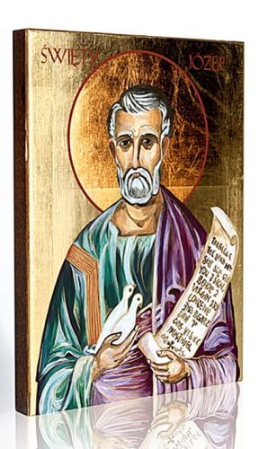 Ikona św. Józefa złocona - 10,5 x 14 sklep chrześcijański z ikonami największy wybór ikony ze świętym Józefem