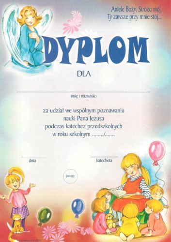 Dyplom za udział w katechezie - przedszkole 10/028 e-religijne.pl
