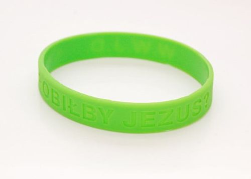 Bransoletka żelowa - Co zrobiłby Jezus? - WWDJ - zielona e-religijne.pl