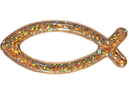 Ryba naklejka na samochód - złota brokat e-religijne.pl