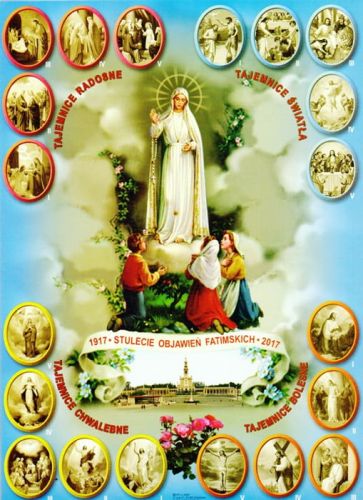 Pomoce katechetyczne: Sprawdziany naklejki na różaniec - Stulecie Objawień Fatimskich 1917-2017 sklep księgarnia e-religijne.pl