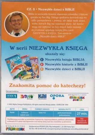 Niezwykłe dzieci z Biblii cz. 3 - animowany film religijny dla dzieci - DVD e-religijne.pl