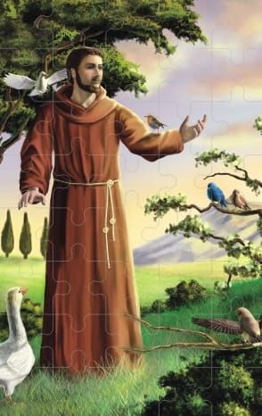 Religijne puzzle dla dzieci - Święty Franciszek księgarnia sklep pomoce duszpasterskie dewocjonalia e-religijne.pl