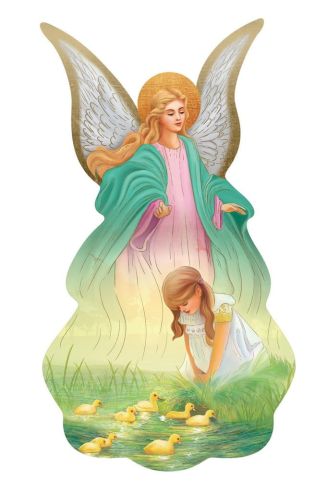 Ikona Anioł Stróż tradycyjny 13 x 24 sklep z ikonami prezenty i upominki na chrzest i I KOMUNIĘ