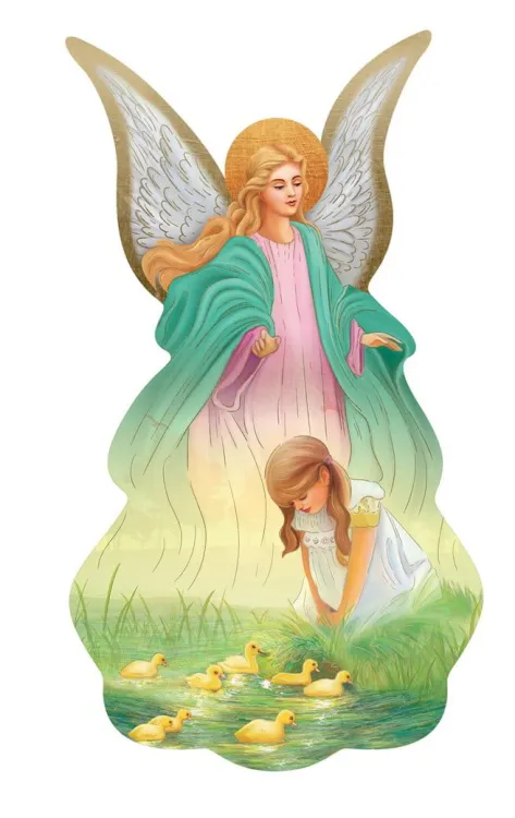 Ikona Anioł Stróż tradycyjny 13 x 24 sklep z ikonami prezenty i upominki na chrzest i I KOMUNIĘ