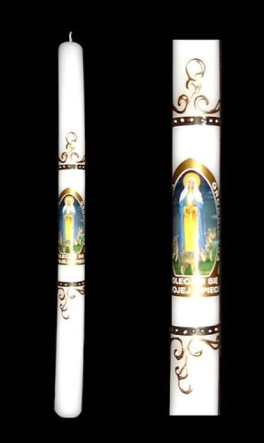 Gromnica biała krótka G4 zdobiona - 25 cm e-religijne.pl