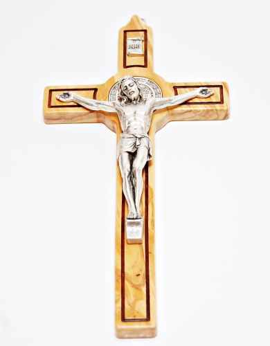 Krzyż św. Benedykta z drzewa oliwnego 25 cm e-religijne.pl