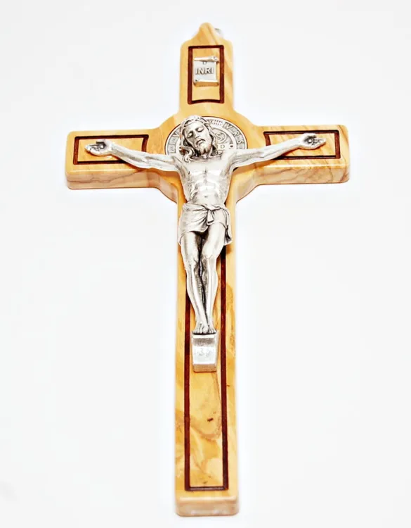 Krzyż św. Benedykta z drzewa oliwnego 25 cm e-religijne.pl