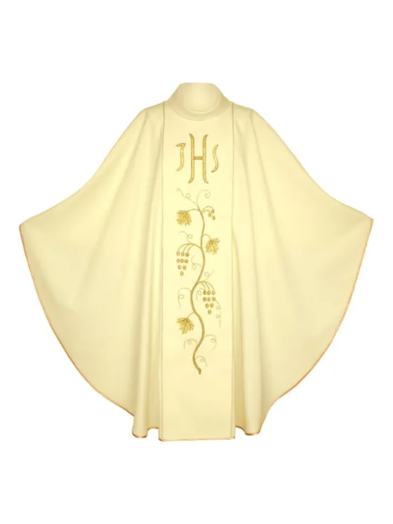 Ornat ecru ręcznie haftowany 1-021-1 e-religijne.pl