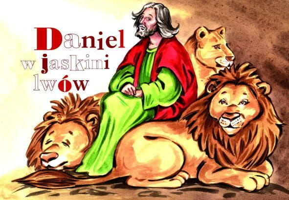 Daniel w jaskini lwów - kolorowanka religijna dla dzieci e-religijne.pl