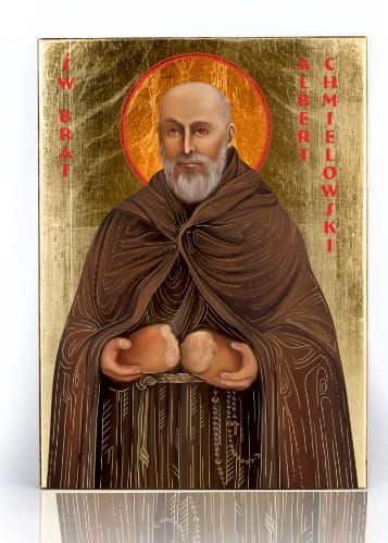 Ikona św. Brata Alberta - złocona - 17 x 23  ikony świętych i błogosławionych