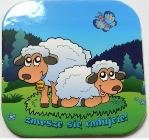 Podstawka korkowa z religijnym tekstem "Zawsze się radujcie" e-religijne.pl