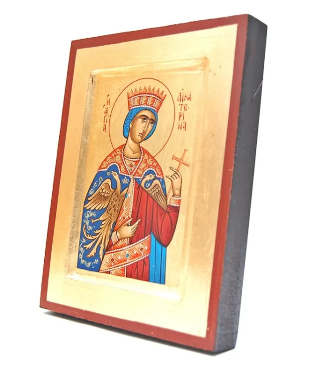 Sklep z ikonami Ikona bizantyjska św. Katarzyna 10 x 13 bizantyjskie greckie oryginalne ikony