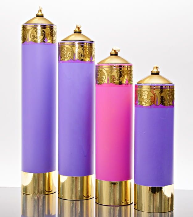 Świece do wieńca adwentowego na wkład olejowy - KOMPLET