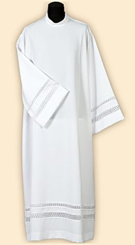 Alba kapłańska z podwójną wstawką (AS3) - biała