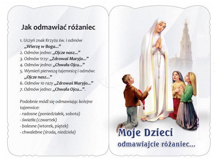 Karnet modlitewny "Jak odmawiać różaniec" księgarnia chrześcijańska druczki dyplomy pomoce duszpasterskie sklep