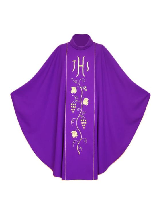 Ornat fioletowy ręcznie haftowany 1-021-4 e-religijne.pl