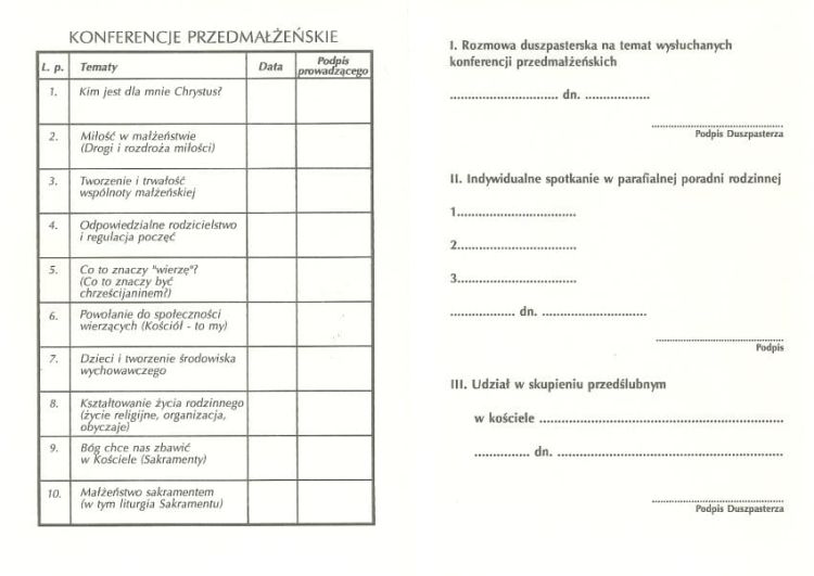 Świadectwo ukończenia kursu przedmałżeńskiego - druk / dyplom e-religijne.pl