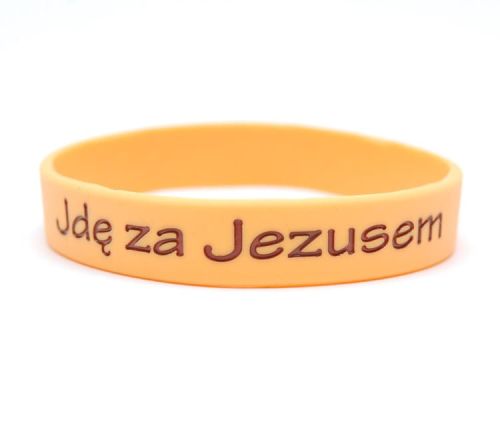 Bransoletka religijna Idę za Jezusem żółta  e-religijne.pl