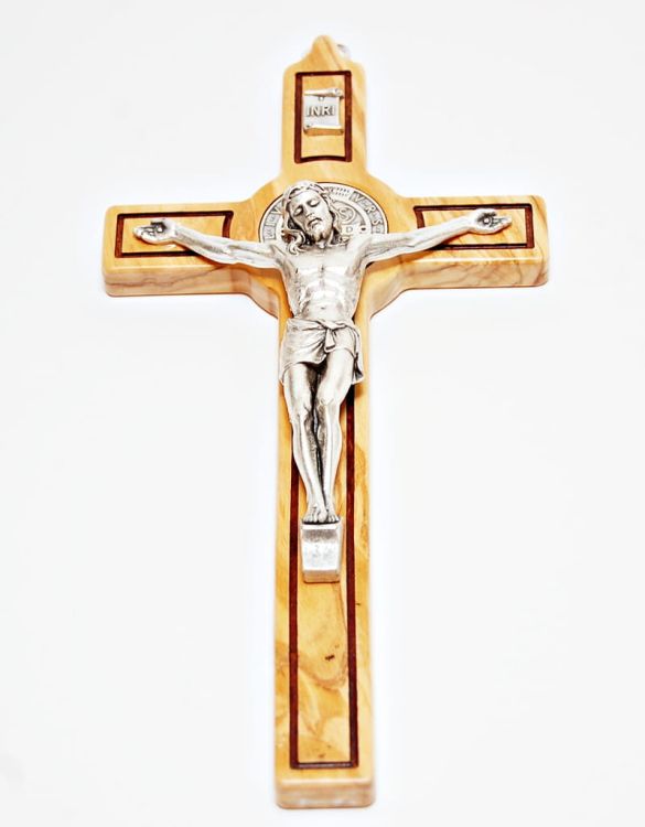 Krzyż św. Benedykta z drzewa oliwnego 25 cm e-religijne.pl