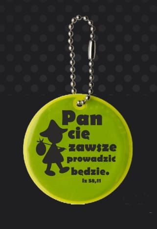 Pan cię zawsze prowadzić będzie - chrześcijańska zawieszka odblaskowa sklep religijny, dewocjonalia artykuły religijne