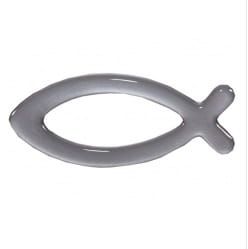 Rybka naklejka na samochód - srebrna dł. 11 cm e-religijne.pl