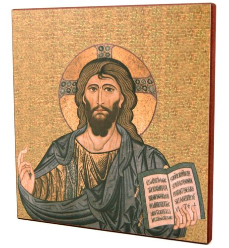 Ikona reprodukcja Jezus z Cefalù 24 x 25 cm