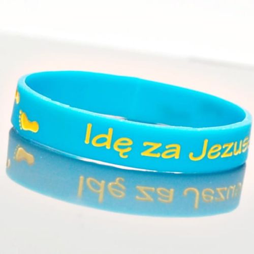Bransoletka religijna "Idę za Jezusem" niebieska e-religijne.pl