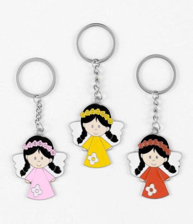 Aniołek z wianuszkiem - brelok metalowy do kluczy  chrześcijański sklep e-religijne.pl dewocjonalia: koszulki, obrazki