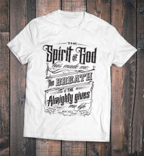 Męska koszulka chrześcijańska "The Spirit of God ..." sklep ewangelizacyjny - koszulki, kubeczki, długopisy, gadżety chrześcijańskie