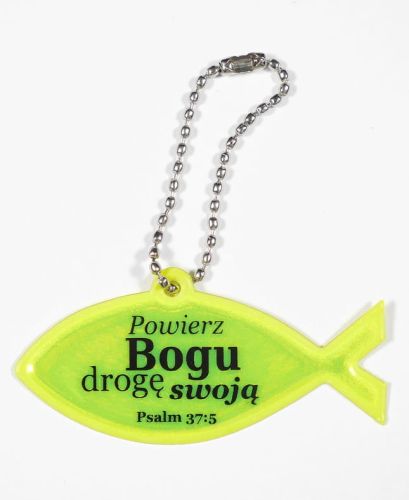 Zawieszka odblaskowa "Powierz Panu drogę swoją" (Psalm 37,5) sklep chrześcijański e-religijne.pl