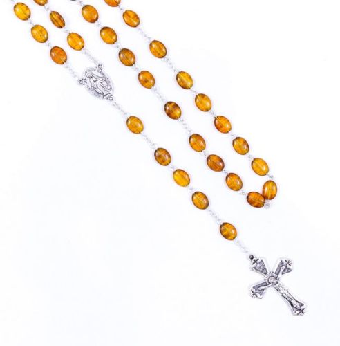 Różaniec w kolorze bursztynu BZPJ09