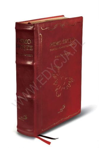 Pismo Święte ST i NT format A4, etui, skóra naturalna bordowa  e-religijne.pl