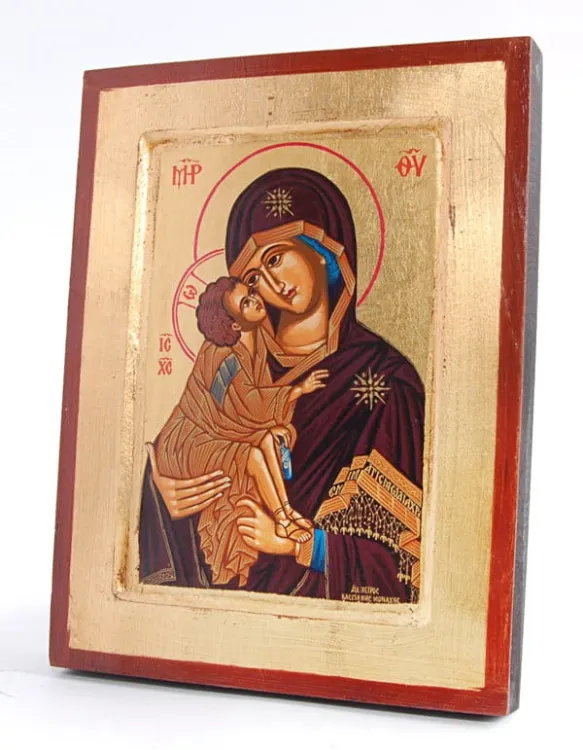 Ikona bizantyjska Matka Boża Eleusa 18 cm x 24 cm 3