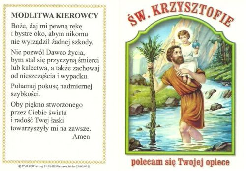 Kodeks kierowcy - św. Krzysztof - Pamiątka poświęcenia p