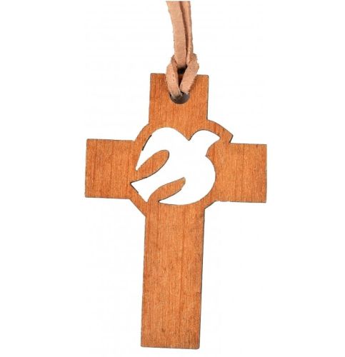 Krzyżyk na szyję drewniany wycięty z rzemykiem nr.10  e-religijne.pl