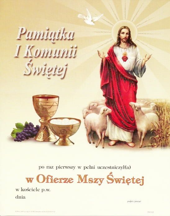Obrazek Pamiątka I Komunii Świętej - PK018 brokat